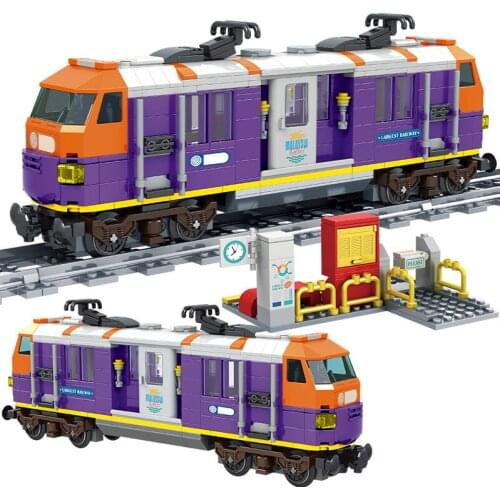City Sightseeing Train Building-Blocks Railway 923PCS Track Block Creator Classic Christmas Train DIY Kids Bricks Toys Gift