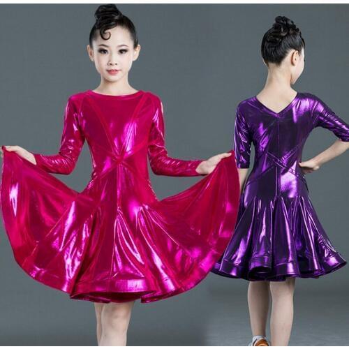 Autumn Latin Dance Dress Children Ballroom Dance Competition Clothing Girls Long-Sleeved Samba Performance Dresses S-XXXL DL4722