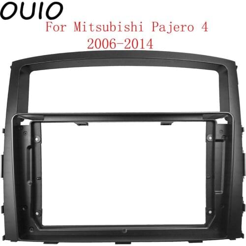 OUIO 9 inch car dashboard Double Din DVD frame decoration kit dashboard panel suitable for Mitsubishi Pajero 4 2006-2014 frame