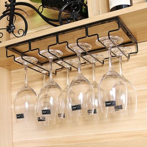 Wine Glass Holder Hanging Plug-in Drinking Goblet Cup Holder With 3/4 Slots Iron Creative Hanging Cup Kitchen Holders Tools #36