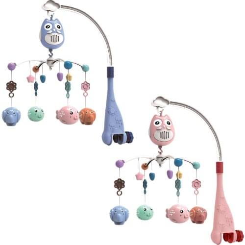 Newborn Rattles Maternal Child Toy Bed Bell Stand Music Toys Baby Comforting Rotating Sleeping Toy Removable Cute Animal Pendant
