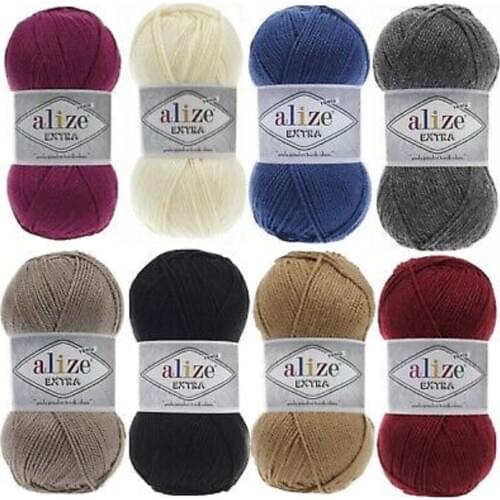 Alize Extra Yarn 100 gr, sweater yarn,90% Acrylic - 10% Wool booties socks scarf beanie glove rope DIY knitting yarn