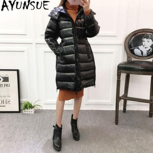 2020 New Womens Down Jacket Long Winter Coat Women Korean Warm Puffer Jacket 90% White Duck Down Jackets for Women 1828 KJ2623