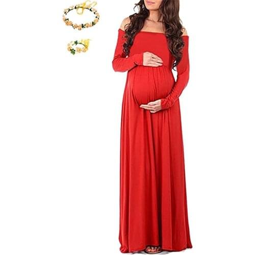 Maternity Photography Props Pregnancy Clothes Maxi Maternity photography Dress Long sleeve Maternity Gown For photography Props