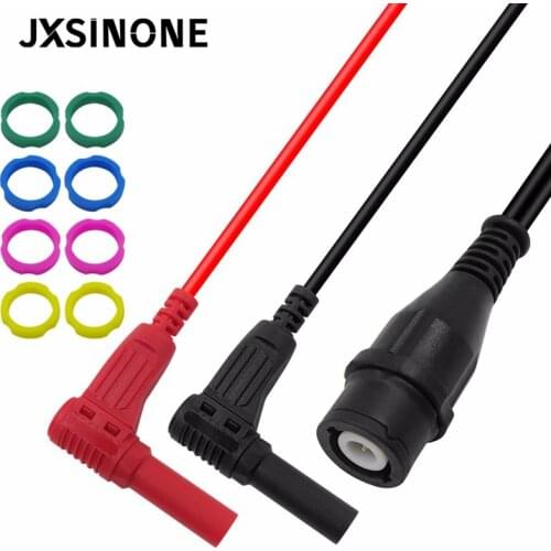 JXSINONE P1207 BNC male plug to 4mm Right angle Banana Plugs Coaxial Cable Oscilloscope Test Lead 120CM