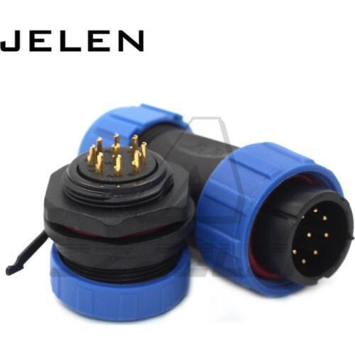 SP2110, 9pin waterproof connector, Automated connector 9 pin plug sockets, ip68 power box waterproof Male+Female