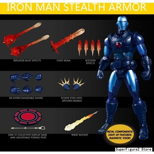 Mezco TOYZ PX steel sneaker blue i r o n m a n 6 "movable doll Action Figure Toy