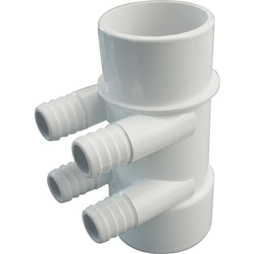 PVC Water pumbing Manifold 2"4 pcs 3/4" Ports without dead end , 2" PVC Manifold with 4 port for,Spa Hot tub