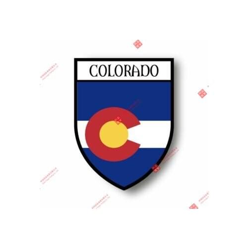 Funny Racing Stickers Decal Souvenir Vinyl Car Shield City Flag World Crest Usa Colorado Car Decal Decoration Laptop