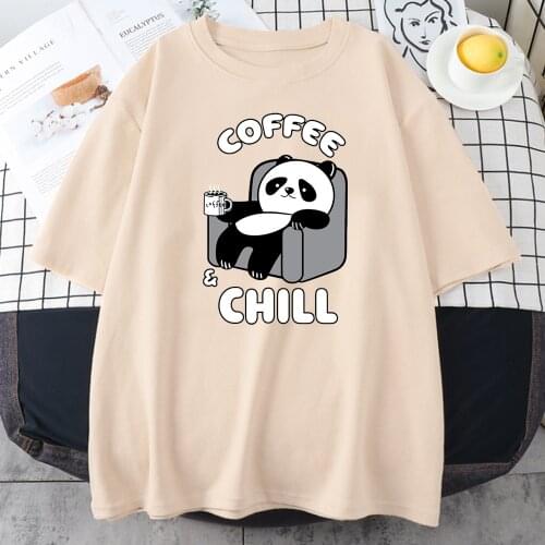 Red Panda Sitting A Sofa Chill Womens T-Shirt Korean Style Casual T Shirts 2021 Summer Cool T Shirt Fashion Ins Tees For Women