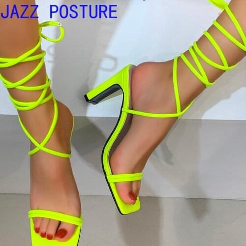 Womens high heels large large womens pointed high heels fluorescent yellow summer fashion evening high heels womens shoes w86