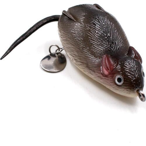 1 Pcs 3D Eyes Soft Mouse Bait Bells Sound 7cm/17g Fishing Lure Frog Silicon Artificial Set Sea Swim Bait Lei Frog Fishing Bait