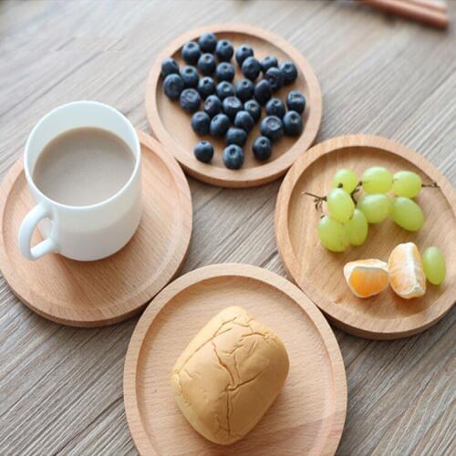 1pc Round Beech Insulation Mat Creative Japanese Coffee Mat Wooden Coasters Cup Pad