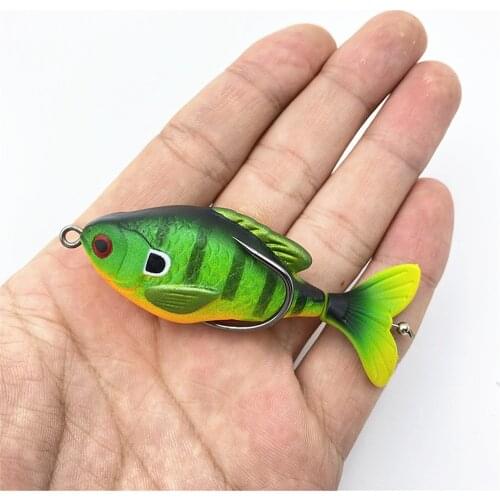 1PCS Floating Soft Bait Fishing Lures75mm Artificial Bait Soft Wobbler Jig Lures Minnow Crankbait Perch Blackfish Fishing Tackle