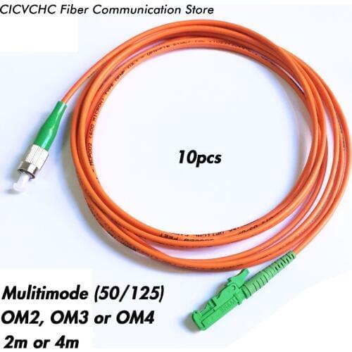 10pcs LSH(E2000)/APC-FC/APC -MM(50/125) OM2, OM3, OM4-2m, 4m-3.0mm Cable / Jumper