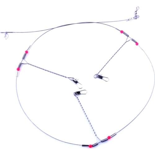 10pcs Fishing line leash Lure Hooks line trace wire Leader Stainless Steel rolling swivels 2/3 Arm 7cm carp fishing accessories