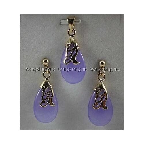 12x20mm Alexandrite Beads Inlay earrings Pendant Necklace set plated watch wholesale Quartz stone CZ crystal