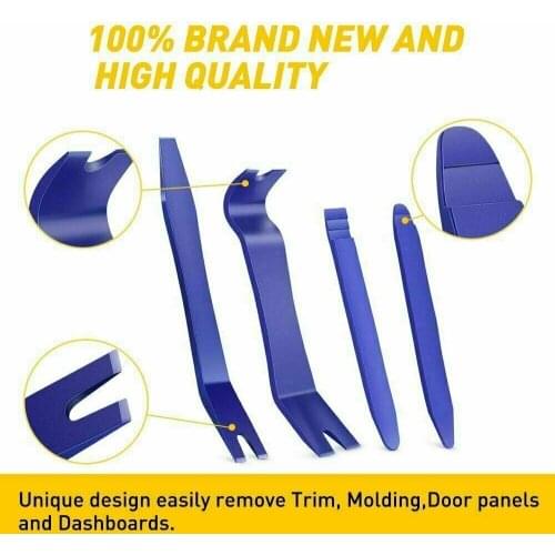 5Pcs Car Removal Tool Kit Audio Disassembly Tool Plastic Pry Bar Door Panel Disassembly Pry Panel Interior Clip Rocker Crowbar