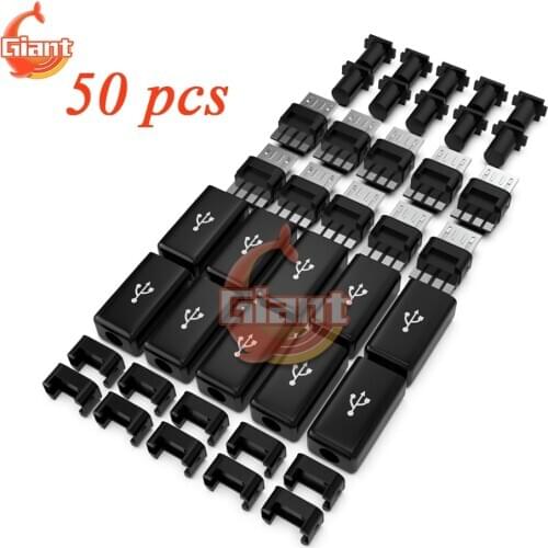 50 pcs/lot Mini Micro USB Male Connector Micro USB Type B Male Plug Adapter for Date Cable Double Micro Head DIY Charging Socket