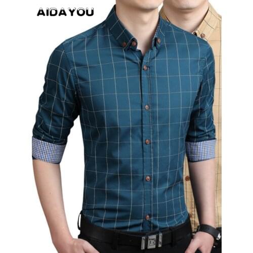 Мужские клечатые рубашки AIDAYOU China At AliExpress