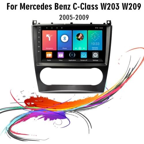 For Mercedes Benz C Class W203 C200 C230 C240 C320 C350 CLK W209 2005-2009 2 Din Car Multimedia Player Android GPS Autoradio