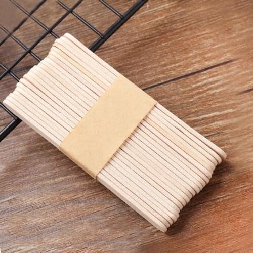 50Pcs/set Wooden Craft Ice Cream Natural Wood Cake Tools Sticks Pop Popsicle Sticks DIY Kids Handwork Art Crafts Toys Ice Mold