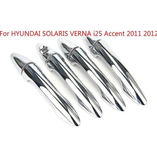 ABS Chrome Door Handle Cover Trim For HYUNDAI SOLARIS VERNA i25 Accent 2011 2012 vr22 Car-styling Car Covers