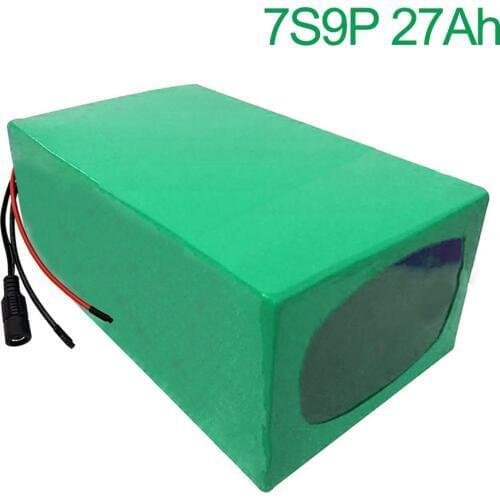 24V 27Ah 25.9V 7S9P 18650 Li-ion Battery Pack E-Bike electric bicycle 195x115x70mm