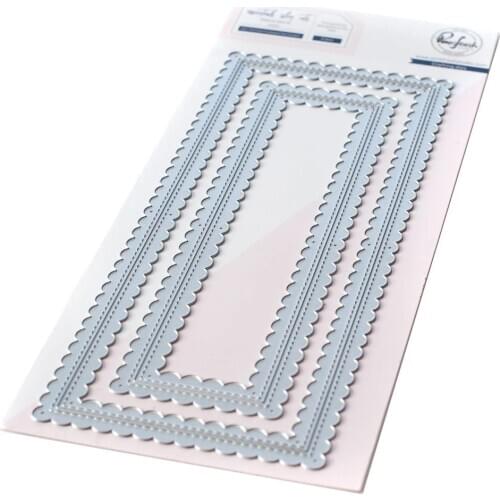 AliliArts Metal Cutting Dies slim stitched scallop frame diy Scrapbooking Photo Album Decorative Embossing PaperCard Crafts Die