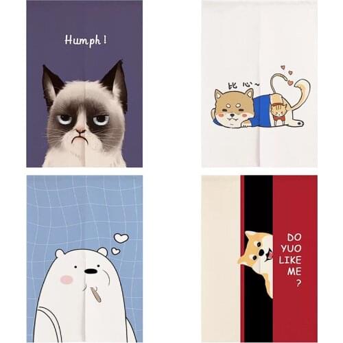 Cartoon Animal Bedroom Door Curtain Geomantic Fabric Curtain Half Panel Curtain Doorway Hanging Curtain Blackout Curtain