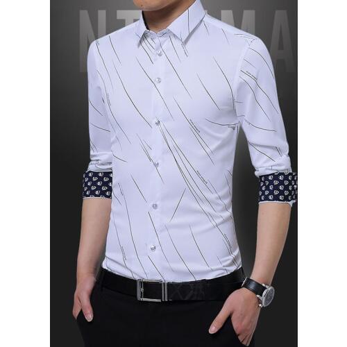 Male Clothing Fit Business Shirts Men Dress Shirt Long Sleeve Slim Brand Man Shirts Designer High Quality Solid Men Shirts New