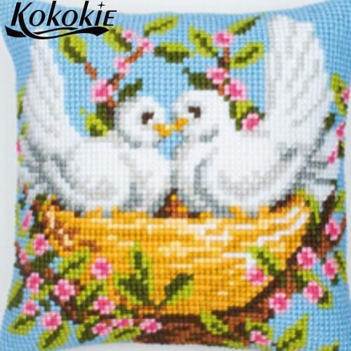 Handicraft throw pillow case accessories for cross stitch kits Embroidery yarn Needlework kits pillow kit cartoon cushion mat