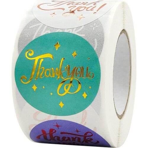 500pcs 1.5inch brozing thank you stickers sealing labels self adheaive paper sticker gift wrapping supplies decorations