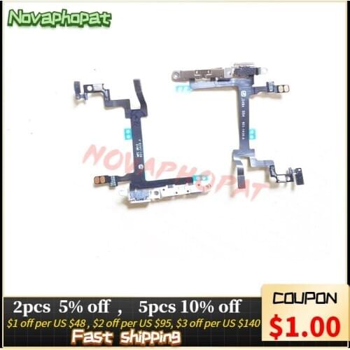 Novaphopat 10pcs/lot Power On/off Volume Switch Flex For Iphone 5 Side Button Volume Key Flex Cable Ribbon