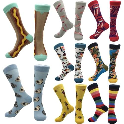 2021 new mens socks party fun style in tube socks lovers stockings lady students cartoon socks