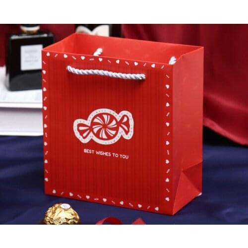 Wholesale Printing Paper Hand Bag Professional Packaging Custom Red Paper Hand Bag For Shopping --XP2243