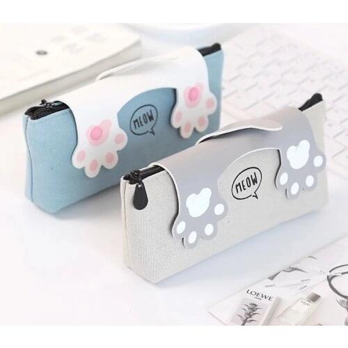 SKYSONIC Kawaii Cat Large Capacity Pencil Bag Pens Pouch Storage Case Brush Holder Kids Birthday Gift School Stationery