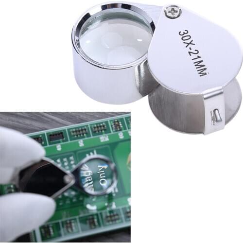 Portable Folding 30X21 Jewelers Magnifier Jewelry Store Magnifying Glass