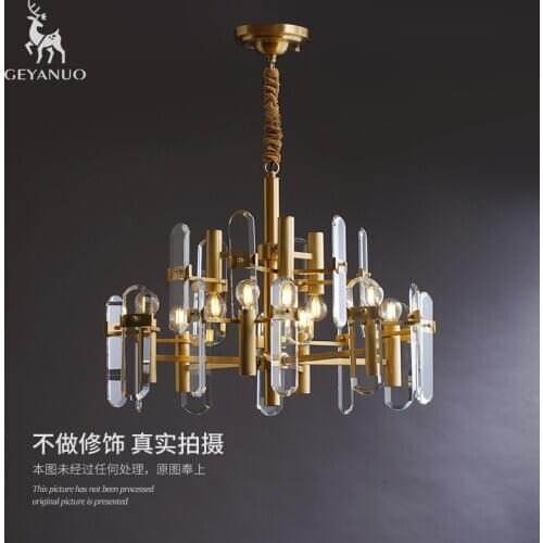 Postmodern light luxury Nordic crystal chandelier atmosphere living room dining room creative designer light luxury lamps