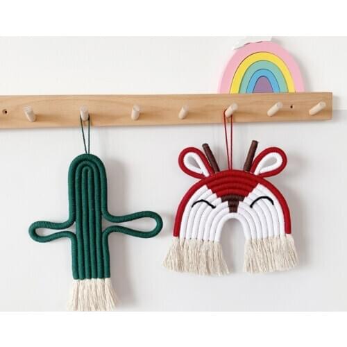 Rainbow Hand Woven Jewelry Deer Lion Fresh Simple Childrens Room wall Decoration