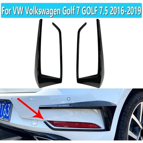 1 Pair For VW Volkswagen Golf 7 GOLF 7.5 2016 2017 2018 2019 Black Rear Bumper Splitter Canard Auto Exterior Parts