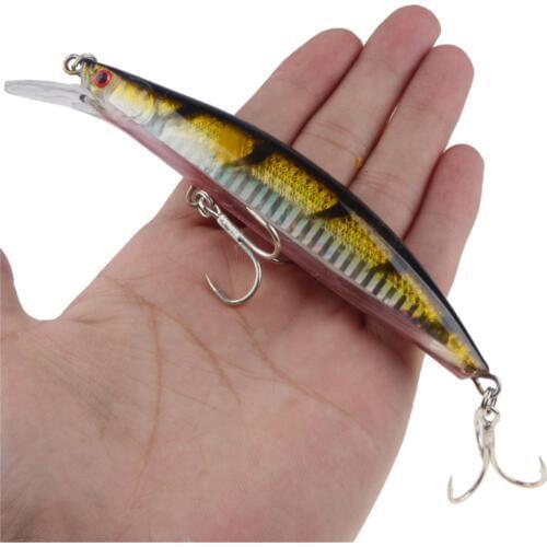 1pcs Minnow Fishing Lure 13cm 23g Sinking Hard Wobbler Crankbait 3D Eyes Artificial Bait with Quality Treble Hooks Carp Fishing