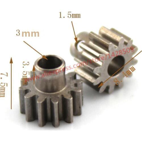 2pcs M0.6 shaft gear 3mm 12T Module Pinion Motor Gear for RC Buggy Monster Truck Brushed Brushless Motor