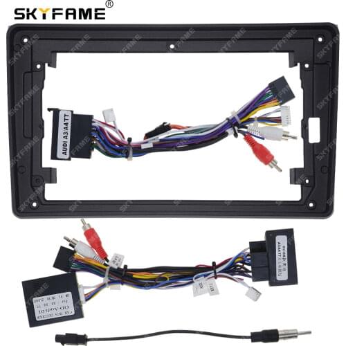 Car Radio Fascia Frame Cable Canbus For Audi A4 S4 RS4 B7 B6 Seat Exeo 2002-2008 Stereo Android Dashboard Kit Face Plate