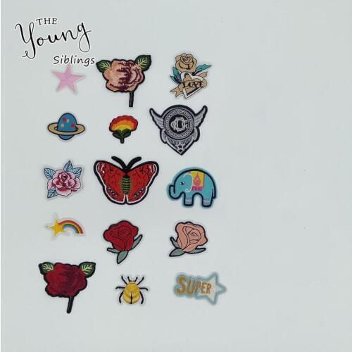 Fashion style Hot melt adhesive Applique Embroidery Iron on patch DIY Sewing Badges Clothing Accessories Supplies C2386-C5261