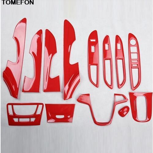 TOMEFON For Buick Encore/Opel/Vauxhall Mokka 2016 2017 ABS RED Color Air Vent Switch Panel Handle Gear Shift Cover Interior Trim