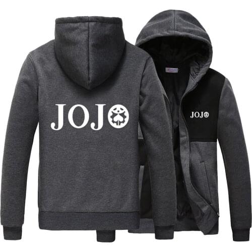 Thin Splicing Hoodies JoJos Bizarre Adventure Zipper Long Sleeves Coat Zip Up Outerwear Soild Tracksuit