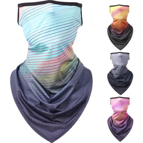 GOBYGO Ice Silk Triangle Scarf Outdoor Sports Cycling Sun Protection Hanging Ear Bandana Hiking Running Breathable Headwear