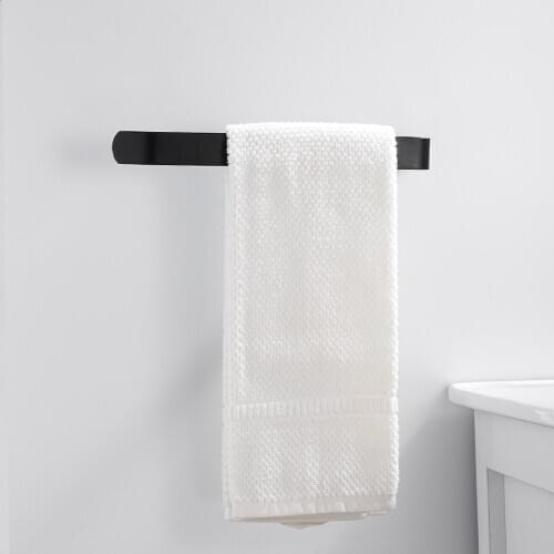 Towel Holder Bathroom Towels Rack Hanger Black Space Aluminum Wall Hanging Towel Bar Organizer Kitchen Storage Shelf