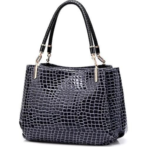 High Quality Causal Totes for Shopping Big Bag Luxury Crocodile Handbag Women Retro Three-Pocket Large Shoulder Bag Female